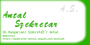 antal szekretar business card